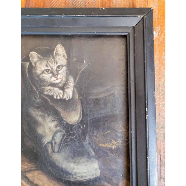 19th or 20th Century Folk Art Painting of Puss in Boots, Signed For Sale - Image 4 of 16