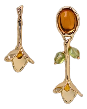 Flora Earrings Mismatched, A Pair