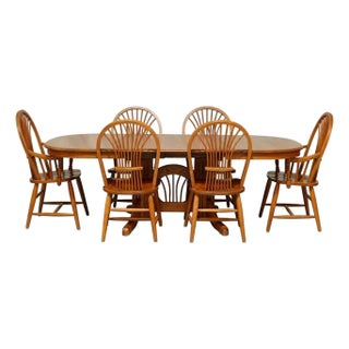 Late 20th Century Richardson Brothers Co. Oak Dining Table W/6 Chairs For Sale