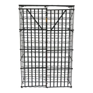 1940s Rigidex 300 Bottle Wine Safe Rack Security Locking Metal Cage For Sale