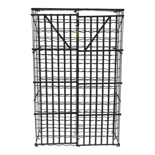 1940s Rigidex 300 Bottle Wine Safe Rack Security Locking Metal Cage For Sale