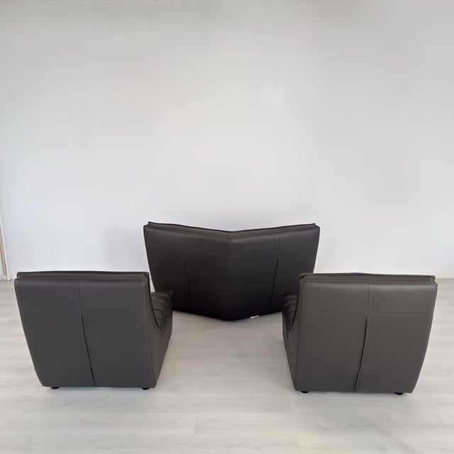Animal Skin Italian Leather Set Manner of Togo For Sale - Image 7 of 18