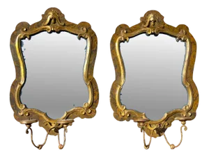 Napoleon III Candleholder Mirrors, Set of 2