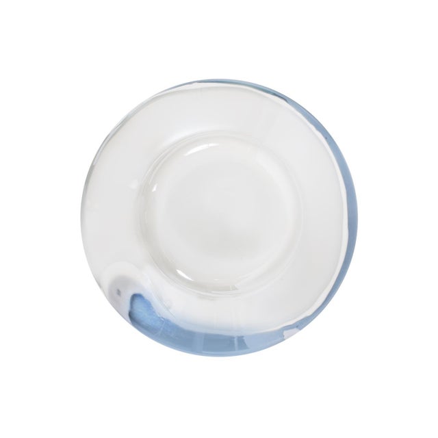 Modern Glacier Bay Layered Cylindrical Glass Bottle- Short For Sale - Image 3 of 10