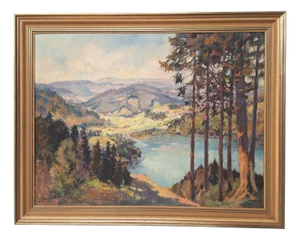Heinrich Bühler, Titisee, 1950s, Oil on Canvas