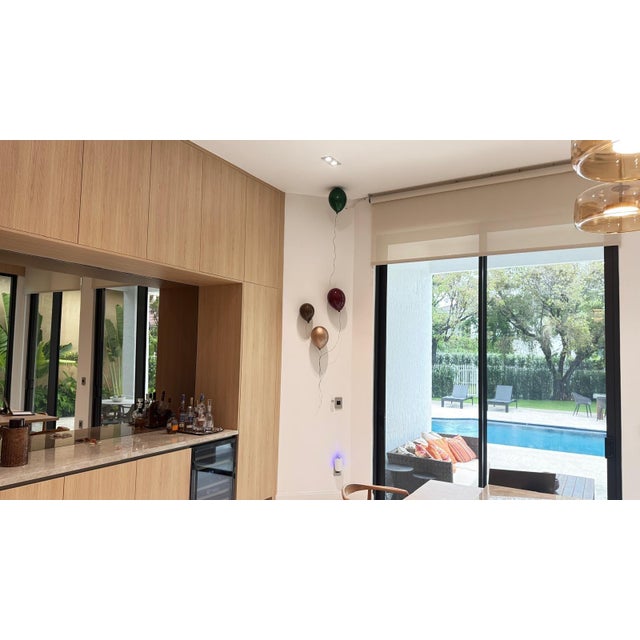 Silver Silver Ceramic Balloon Wall Sculpture -Medium Size For Sale - Image 8 of 10