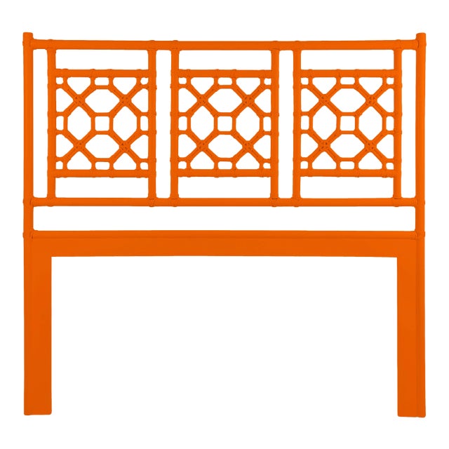 Lattice Back Headboard Queen - Orange For Sale