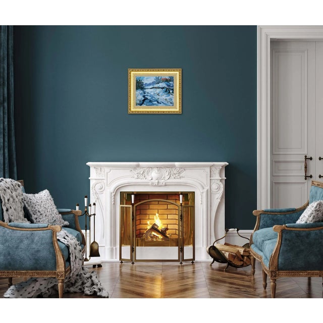 Contemporary Contemporary Impressionist Winter Landscape Oil Painting For Sale - Image 3 of 12