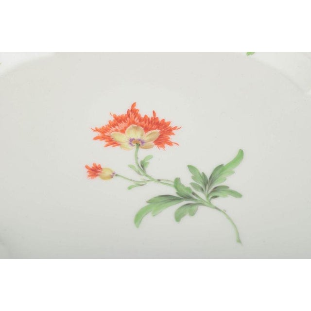 Early 20th Century Oval Porcelain Tray with Floral Decoration from Meissen, Germany For Sale - Image 3 of 5