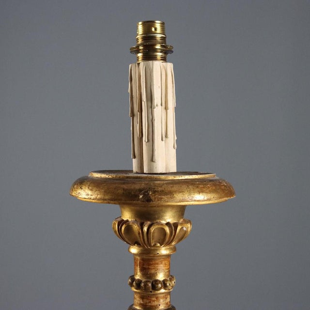 Italian Golden Wooden Torchlight For Sale - Image 3 of 12