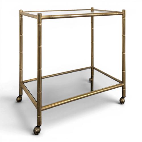 Bamboo Rolling Serving Cart, 1970s For Sale - Image 6 of 6