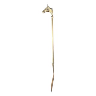 Vintage Brass Equestrian Style Horse Head Shoe Horn / Shoehorn For Sale