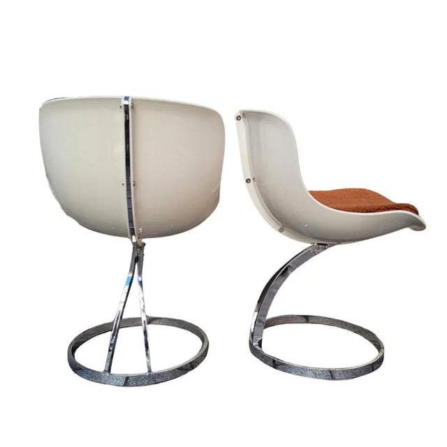 (4) Goldfinger chairs, after Michel Cadestin, Space Age style, fiberglass and chrome-plated steel, 1990s – France...