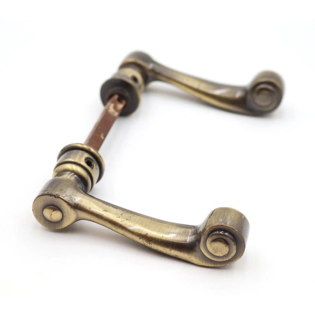 Pair of Modern Lacquered Brass Door Levers For Sale - Image 6 of 7