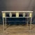 Exceptional French marble top console table made from an authentic 19th-century French wrought iron balcony, this...