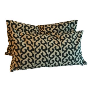 Wavy Stitched Designer Pillows- Set of 2 For Sale