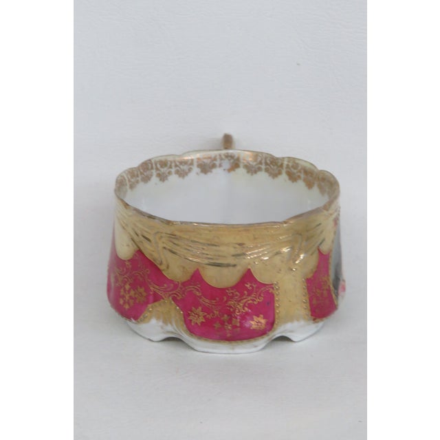 Early 20th Century Art Nouveau Hand Painted Cameo Cup Bone China 4659b For Sale - Image 5 of 9