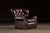 Tufted Churchill Style Recliner With Ottoman in Oxblood For Sale - Image 4 of 15