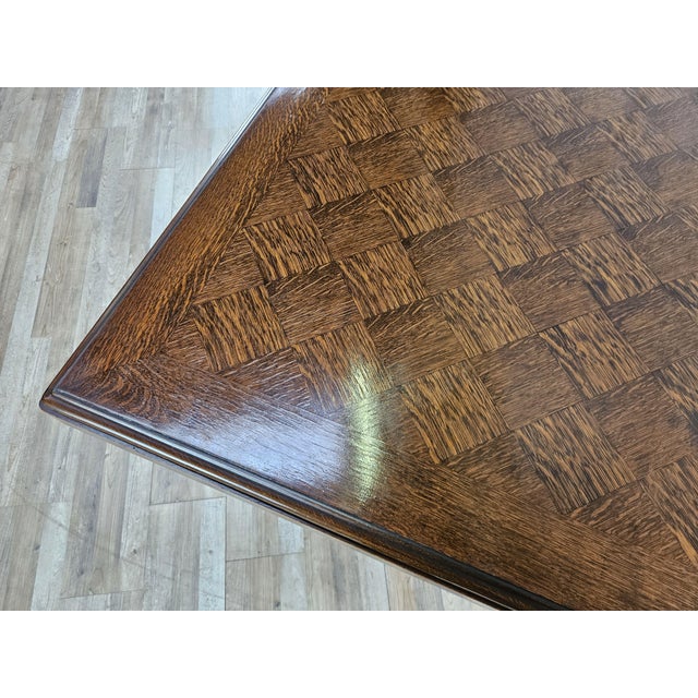 1950s Art Deco Style Geometric Oak Table with Side Extensions, 1950 For Sale - Image 5 of 18