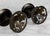 Vintage Gothic Revival Wrought Iron & Blown Amber Glass Candle Holders - A Pair For Sale - Image 9 of 9