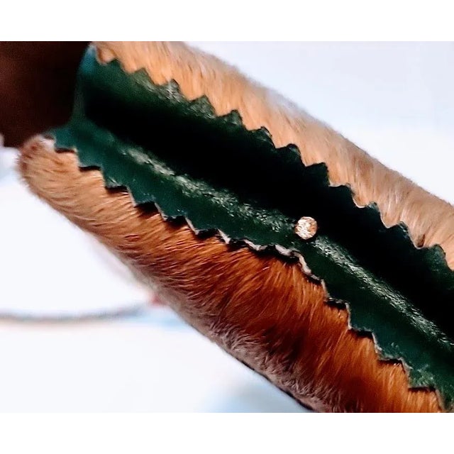 Vintage Hungarian horse hair canteen made with genuine leather braides. It appears to be of the Scottish Sporran tradition.