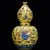 Chinese Large Vintage Famille Rose Yellow Ground Double-Gourd Vase With Eight Treasures For Sale - Image 3 of 5