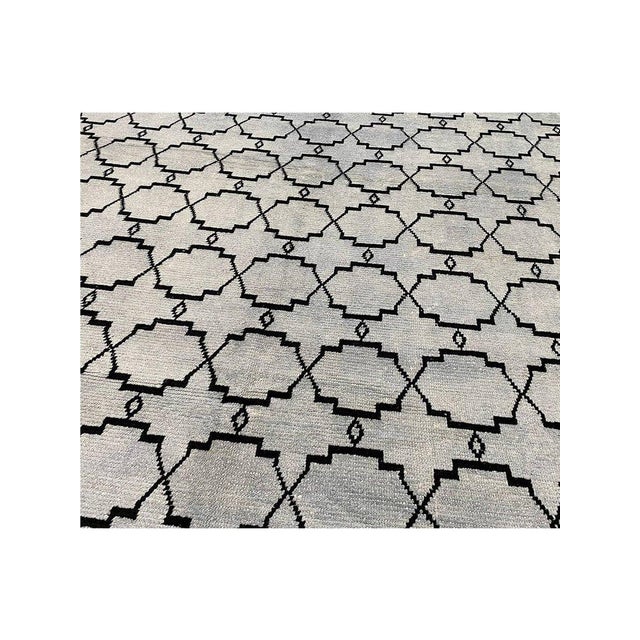 Black Handwoven Moroccan Style Area Rug 8x13 For Sale - Image 8 of 12