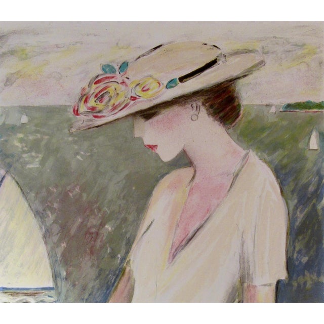 Impressionist Jean-Pierre Cassigneul "Le Bonheur Entrevu" Large Colors Lithograph 1988 Reproduction Print For Sale - Image 3 of 8