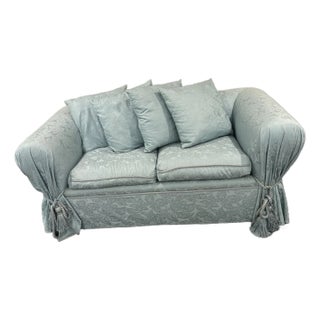 Vintage Turquoise Loveseat For Sale