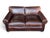 Restoration Hardware Brown Leather Two-Cushion Sofa With Rolled Arms and Bun Feet For Sale - Image 13 of 14