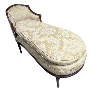 Antique 19th Century French Louis XV Style Settee Chaise Longue or Lounge For Sale