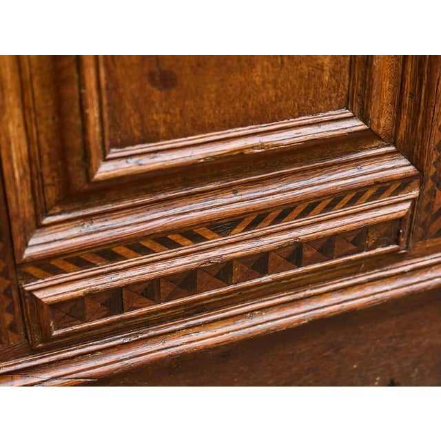 Antique Inlaid Oak Chest, 1700s For Sale - Image 3 of 12