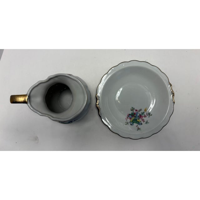 Mid 20th Century Mid 20th Century Inarco Japan Bluebird Porcelain Creamer With Underplate, C. 1950s For Sale - Image 5 of 9