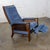 Magnificent vintage Neoclassic reclining armchair by Burris Industries Furniture composed of a walnut toned hardwood frame...