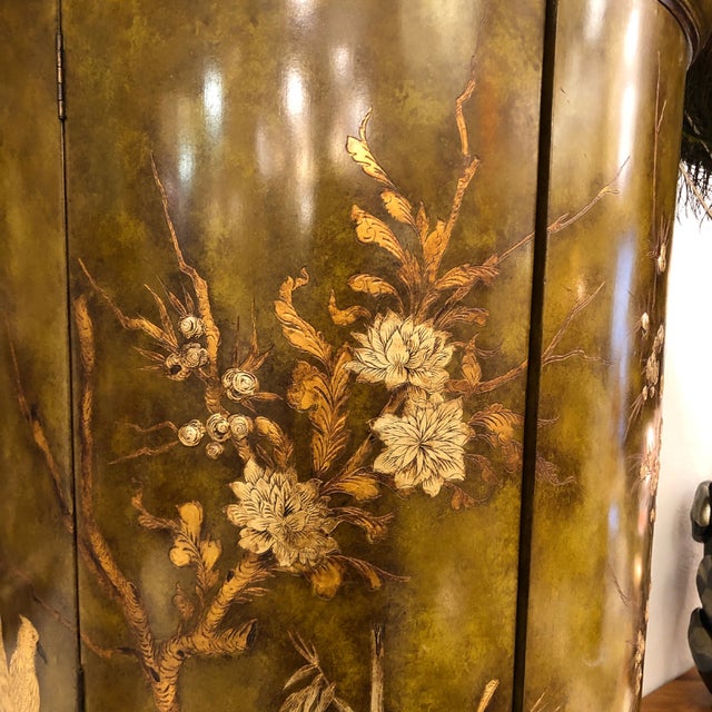 Wood Circular Chinoiserie Bar Cabinet, 1920s For Sale - Image 7 of 11