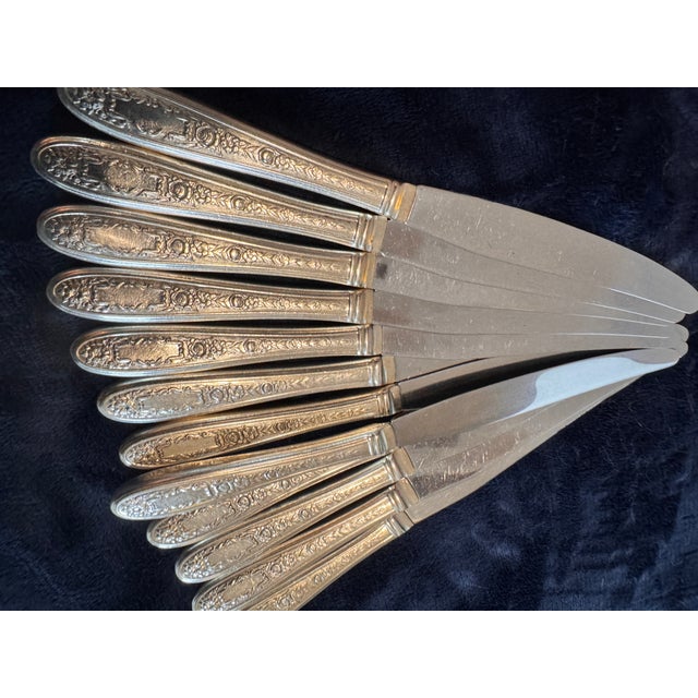 1960s Art Deco Dinner Knife Mildred Silverplate, 1936 by National Silver Co - 12 Pcs For Sale - Image 10 of 16