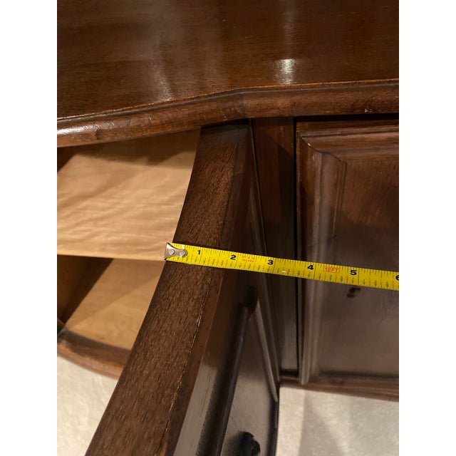 Mid 20th Century Large Black Forest Style Carved Oak Old European German Buffet/Sideboard With Unique Curved Glass Display For Sale - Image 10 of 18