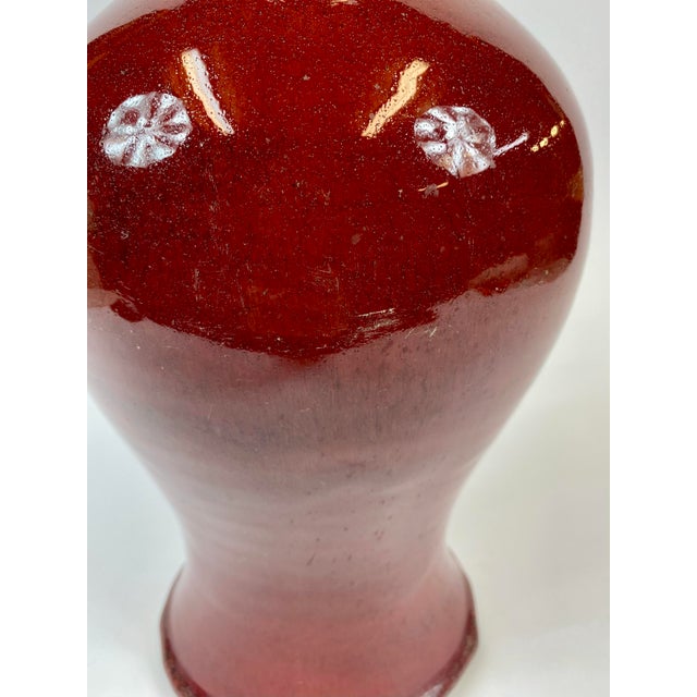 Mid 18th Century Century Chinese Sang De Boeuf Ox Blood Red Flambe Glazed Vase For Sale - Image 4 of 6