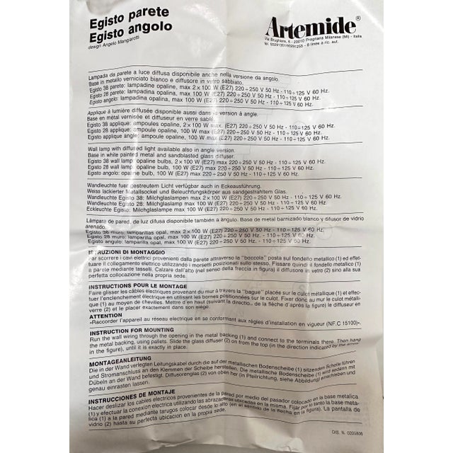 Postmodern Egisto 28 Parete Wall Lamps by Angelo Mangiarotti for Artemide, Italy, 1980s, Set of 2 For Sale - Image 16 of 18