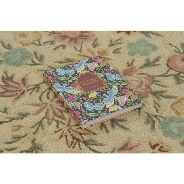 Rug & Kilim Oversized Antique Hooked Rug in Gold With Chinese Floral Designs - Rug & Kilim For Sale - Image 4 of 9