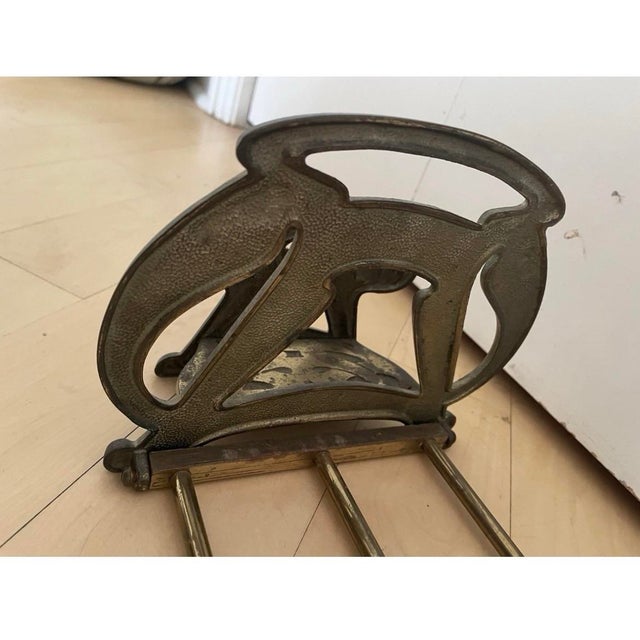 Vintage Art Nouveau Ladies Lady Metal Book Rack Letter Paper Holder Judd Style For Sale - Image 12 of 12