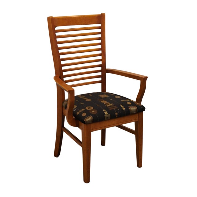 BASSETT FURNITURE Cherry Contemporary Mission Style Dining Arm Chair 40" High 25" Wide 23" Deep Seat: 19" High Arms: 25"...