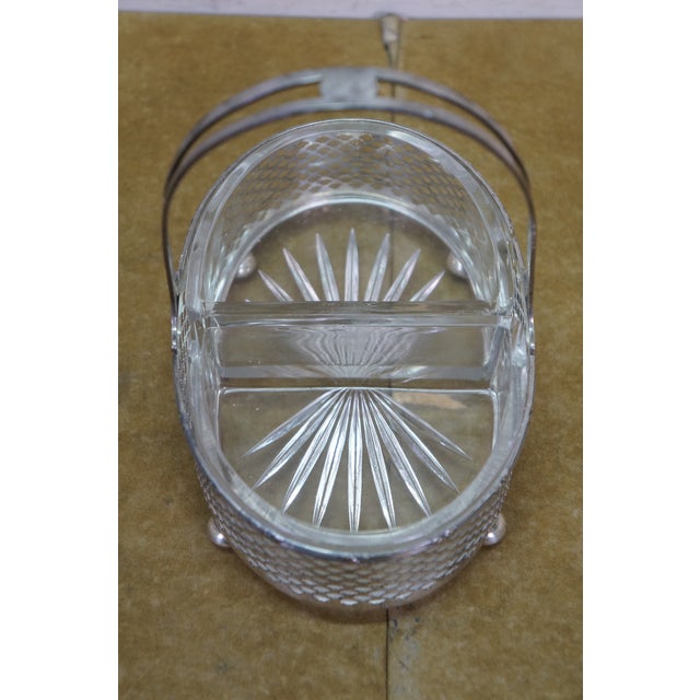 Antique Victorian Meriden Britannia Sterling Silver Divided Basket Dish Compote For Sale - Image 11 of 17