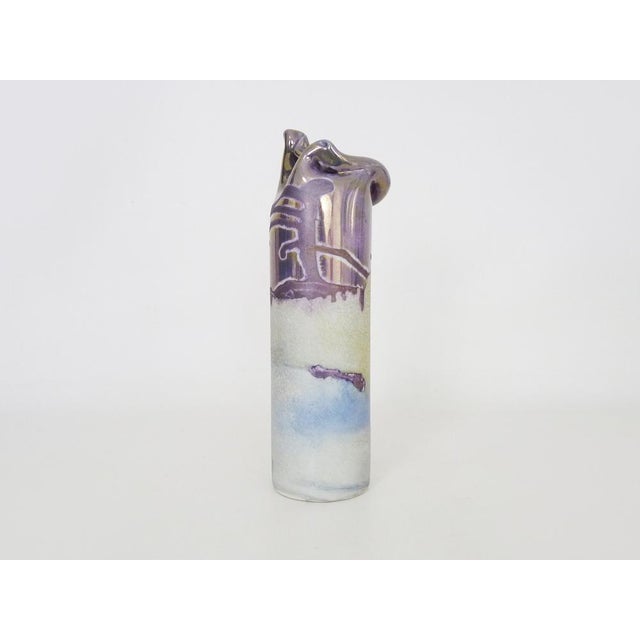 Joseph Bougère Iridescent purple pink ceramic vase signed JB 1989 Vase signed Joseph Bougère in ceramic with different...