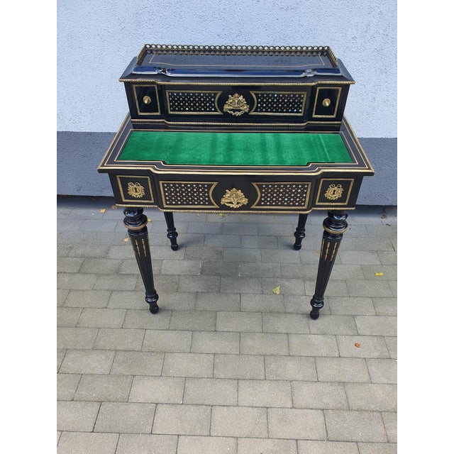 Napoleon III Ebonized Ladys Writing Desk, 1860s For Sale - Image 4 of 7