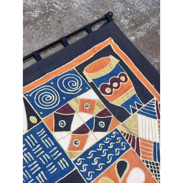 Hand Painted African Batik Wall Hanging For Sale - Image 11 of 12