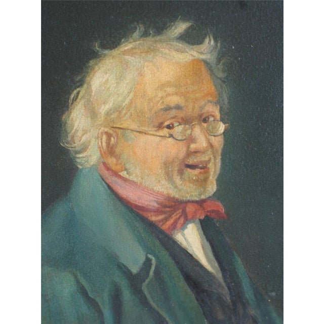 Portraiture Art Panting Max Gaisser Portrait of Gentleman Oil on Panel Antique Gold Framed For Sale - Image 3 of 10