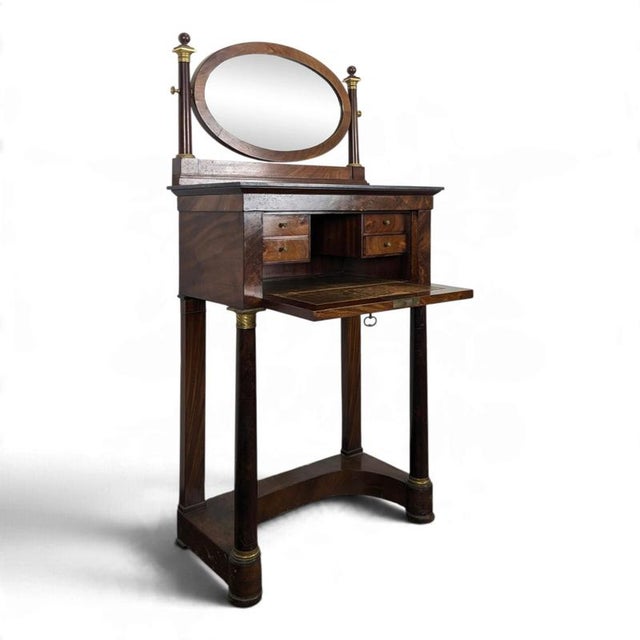 Empire Style Dressing Table in Flamed Mahogany For Sale - Image 14 of 14