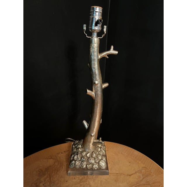 Currey & Co. Organic Modern Warm Silver Finished Tree Branch Table Lamp For Sale In Saint Louis - Image 6 of 7