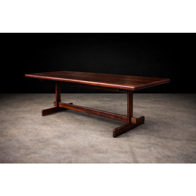 A refined and architectural Brazilian modern dining table designed by Jorge Jabour in the 1960s. Defined by clean lines...